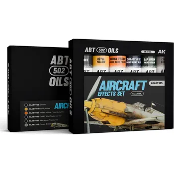Modelářská barva AK Interactive AIRCRAFT EFFECTS SET - ABT 502 OILS