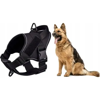 Postroj pro psa Postroj pro psa ČERNÝ [M] silný nastavitelný lehký