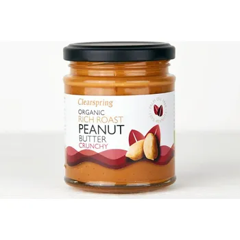 Clearspring BIO Arašídové máslo křupavé bez přidané soli, 170 g