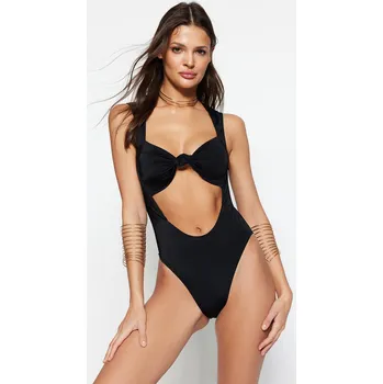 Nábytkové kování Trendyol Černé Plavky Bez Ramínek S Vykrojením/Oknem Vysoké Nohy Trendyol černá 2094401