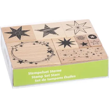 D.A. Hvězdy - gumová razítka na dřevě sada (10ks)