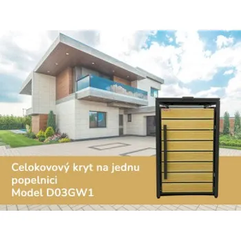 Přístřešek na popelnici Přístřešek na popelnici D03GW1, celokovový kryt, moderní, antracit/hnědý - N Scorpion elektro s.r.o.