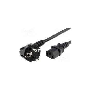Napájecí kabel Kabel CEE 7/7 (E/F) úhlová vidlice,IEC C13 zásuvka PVC 1m