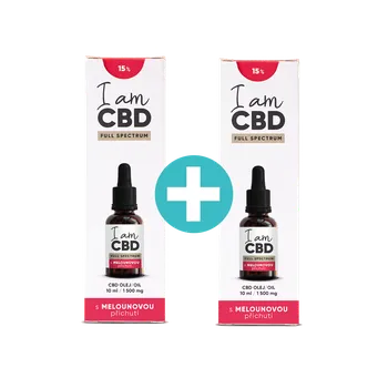 CBD I am CBD Full Spectrum CBD olej 15% meloun 10 ml 1+1 ZDARMA
