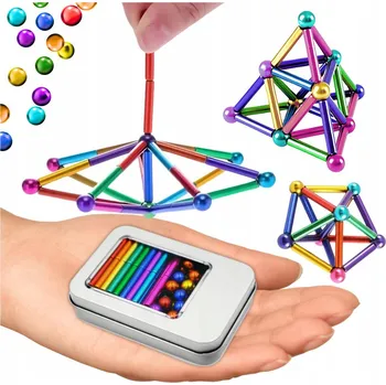 ostatní stavebnice KULKI MAGNETYCZNE KLOCKI NEOCUBE BAREVNÉ DUHOVÉ XXL 8mm SADA 75ks