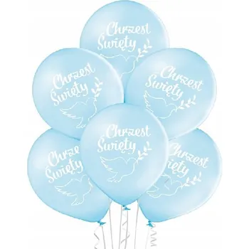 Balónek BALÓNKY na křtiny SVATÉ modré 25 cm 6 Ks