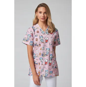 Dámská mikina Flores Premium Lékařská Mikina Flores Premium Kitty Cat růžová S