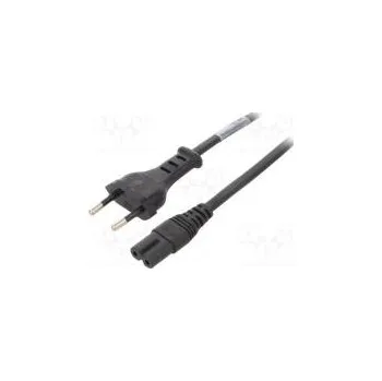 Napájecí kabel Kabel CEE 7/16 (C) vidlice,IEC C7 zásuvka PVC 2m černá 2,5A