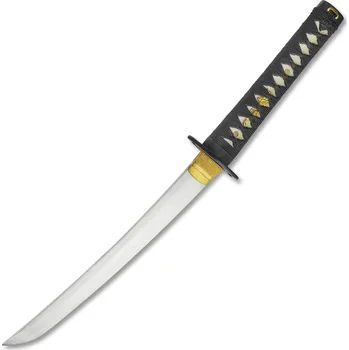 Replika zbraně Kawashima Tanto Enoki Black 0,99 Shaku, uhlíková ocel AISI 1095, reálný hamon Choji
