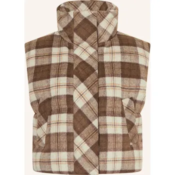 Dámská vesta Mrs & Hugs Dámská Prošívaná Vesta, hnědá / režná / tmavě...