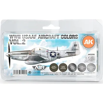 Modelářská barva AK Interactive WWII USAAF Aircraft Colors Vol.2 SET 3G