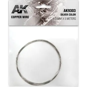 AK Interactive Copper Wire 0.25mm x 5 meters SILVER COLOR