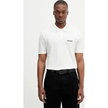 Bavlněné polo tričko HUGO Dirlmere 50542830 béžová 01X, vel. XL