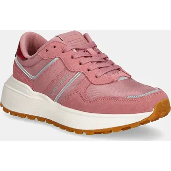 Dámské tenisky Tenisky Tommy Jeans TJW CLEATED RUNNER dámské, růžová barva, EN0EN02788 30X, EUR 38