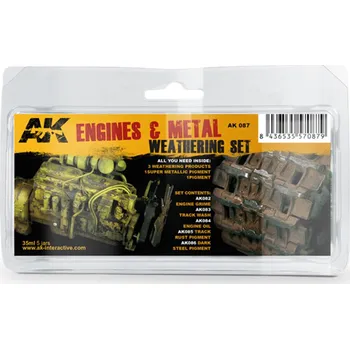 AK Interactive ENGINES AND METAL WEATHERING SET