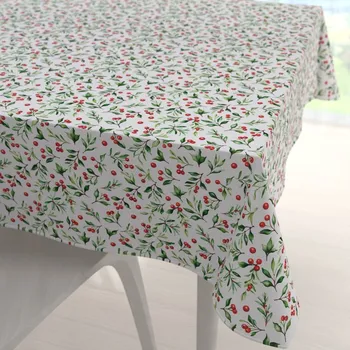 ubrus Teflonový čtvercový ubrus TF-111 Jeřabiny na bílém 60x60 cm