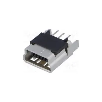 Elektrická zásuvka Zásuvka USB B mini na PCB THT PIN 5 přímý