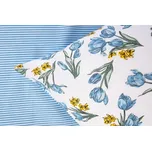 Podpěrová s.r.o. Bavlněné povlečení TULIPÁNY / proužek modrý Velikost: 140x220 cm (1 ks), 70x90 cm (1 ks)