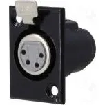 Zásuvka XLR zásuvka PIN 4 s tlačítkem pájení černá kov