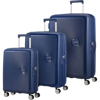 American Tourister Soundbox Sada 3 kufrů 55/67/77cm Tmavě modrý Midnight Navy rozšiřitelný