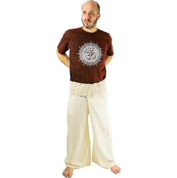 Pánské kalhoty Thajské zavinovací "rybářské kalhoty" – béžové, Sittar UNI