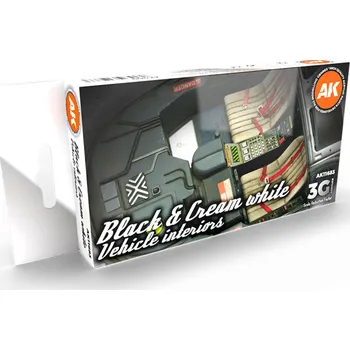 Modelářská barva AK Interactive BLACK INTERIOR AND CREAM WHITE