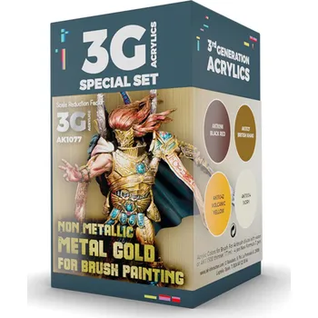 Modelářská barva AK Interactive WARGAME COLOR SET. NON METALLIC METAL GOLD (W. B.)