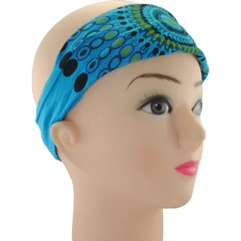 Šátek Čelenka s potiskem mandaly Ruang Cyan, azurově modrá, Sittar