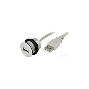 Elektrická zásuvka Zásuvka USB 22mm -25÷70°C Ø22,3mm IP20 stříbrná Dél 1,5m