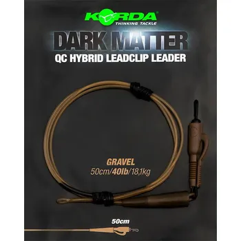 Korda koncová montáž Dark Matter Leader QC Hybrid Clip 50 cm 18,1 kg Varianta: Gravel (KSZ93)