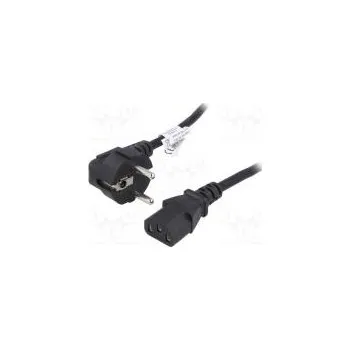 Napájecí kabel Kabel CEE 7/7 (E/F) úhlová vidlice,IEC C13 zásuvka PVC 3m
