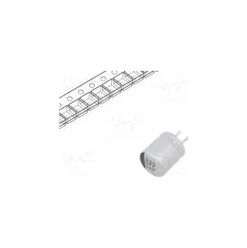 Elektronická součástka Kondenzátor elektrolytický low ESR SMD 220uF 35VDC Ø8x10,2mm