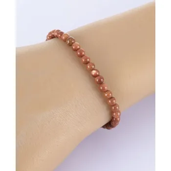 Náramek Prosperk Náramek z minerálů Avanturín sluneční korálky 4mm S4282