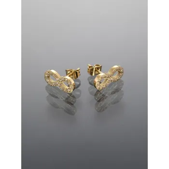 Náušnice Prosperk Náušnice z chirurgické oceli - Nekonečno s kamínky zlatá S0277