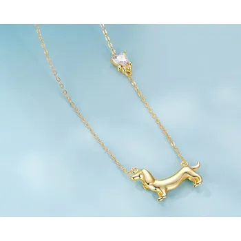 Náhrdelník For Silver Pozlacený náhrdelník Jezevčík - Stříbro 925