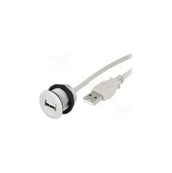 Elektrická zásuvka Zásuvka USB 22mm -25÷70°C Ø22,3mm IP20 stříbrná Dél 2m