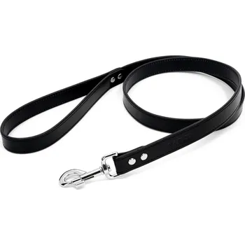 Vodítko pro psa BARICO Kožené vodítko Black Typ karabiny / Šířka vodítka: Velká / 2,5 cm
