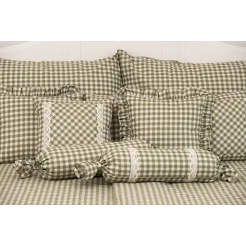 Povlečení Podpěrová s.r.o. Krepové povlečení ZELENÁ KOSTKA CHALET Velikost: 200x200 cm (1 ks), 70x90 cm (2 ks) ŠEV na peřině