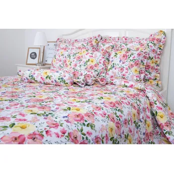 Povlečení Podpěrová s.r.o. Bavlněné povlečení ČAJOVÁ RŮŽE s kanýrem na polštáři Velikost: 140x200 (1x), 70x90 cm kanýr (1x)