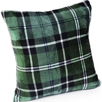 Dekorativní polštářek Podpěrová s.r.o. Povlak na polštářek z mikroflanelu KOSTKA ZELENÁ