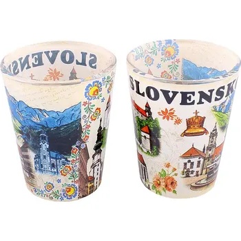 Sklenice Půldecák Slovensko 2ks (Skleněný panák 50ml Balení = 2ks půldecáků.)