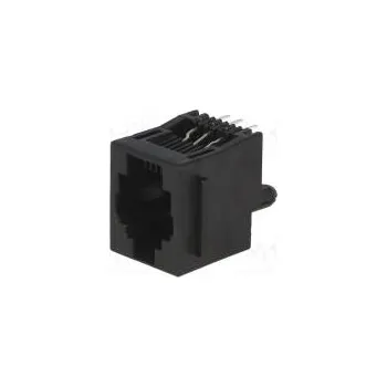 Elektrický konektor Zásuvka RJ12 PIN 6 se zajištěním panel stop THT přímý