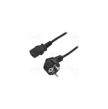 Napájecí kabel Kabel CEE 7/7 (E/F) úhlová vidlice,IEC C13 zásuvka PVC 1,2m