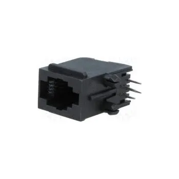 Elektrická zásuvka Zásuvka RJ9 PIN 4 Kat 5 Uspořádání výv 4p4c THT úhlový