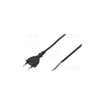 Napájecí kabel Kabel CEE 7/16 (C) vidlice,vodiče PVC 3m černá 2x0,75mm2