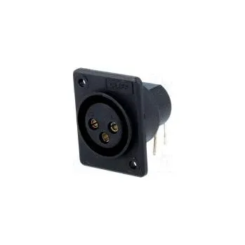 Elektrická zásuvka Zásuvka XLR zásuvka PIN 3 úhlové 90° THT niklovaný,stříbřený