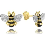 Stříbrné pozlacené náušnice včelky JMAS5056GE00