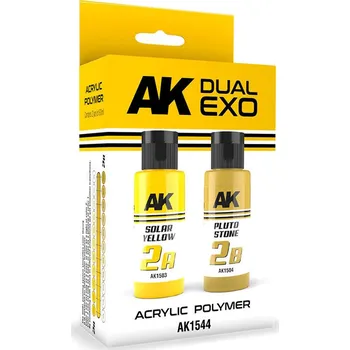 Modelářská barva AK Interactive SOLAR YELLOW & PLUTO STONE DUAL EXO Set 2