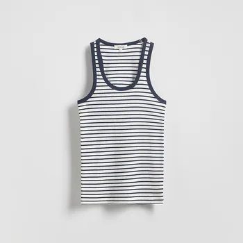 Dámské tričko Reserved - Bavlněný top s ramínky - bílá - 466DJ-00X - 466DJ-00X-XS