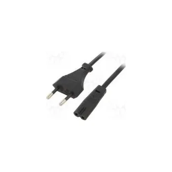 Napájecí kabel Kabel CEE 7/16 (C) vidlice,IEC C7 zásuvka PVC 1,8m černá